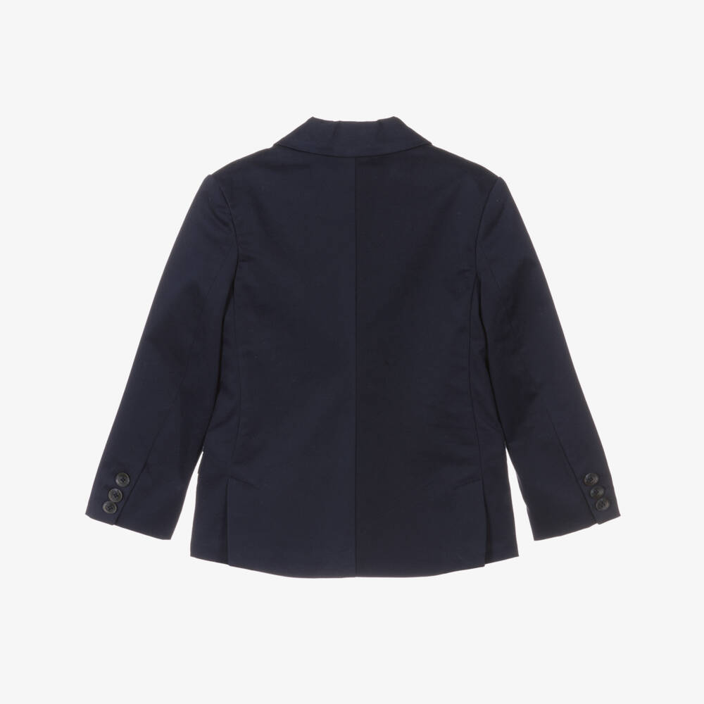 Mayoral-Boys Blue Single Breasted Cotton Blazer | Childrensalon