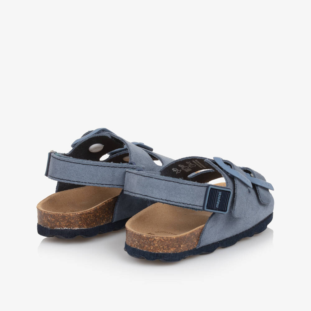 Mayoral-Boys Blue Suede Leather Sandals | Childrensalon