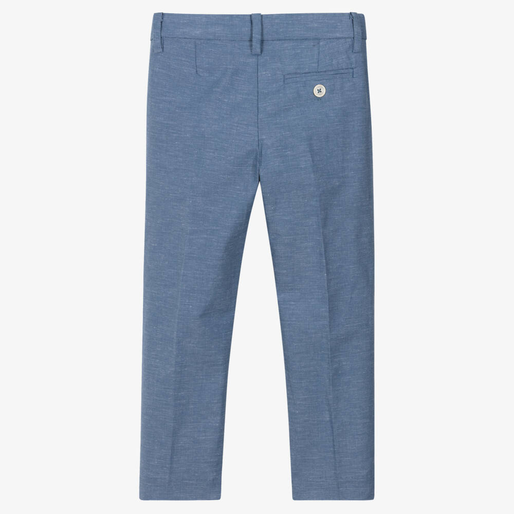 Mayoral-Boys Blue Tailored Chino Trousers | Childrensalon