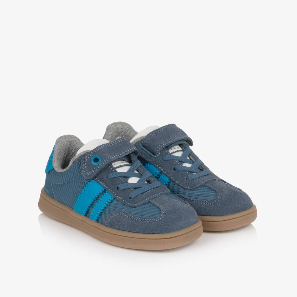 Mayoral-Boys Blue Trainers with Suede Leather Trims | Childrensalon