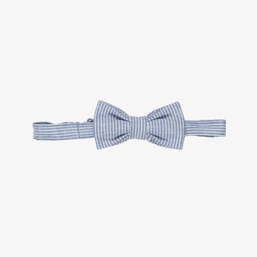Mayoral-Boys Blue & White Stripe Bow Tie | Childrensalon