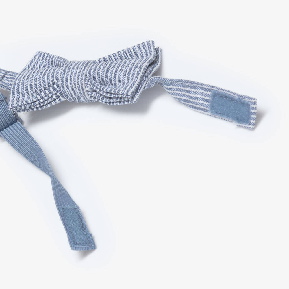 Mayoral-Boys Blue & White Stripe Bow Tie | Childrensalon