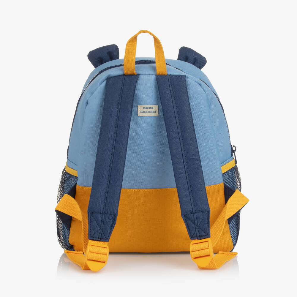 Mayoral-Boys Bright Blue Backpack with Hippo Motif (28cm) | Childrensalon