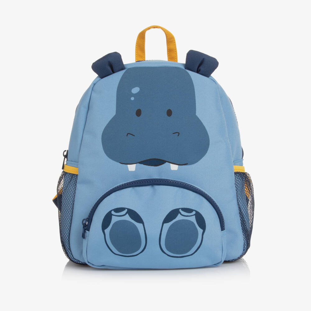 Mayoral-Boys Bright Blue Backpack with Hippo Motif (28cm) | Childrensalon