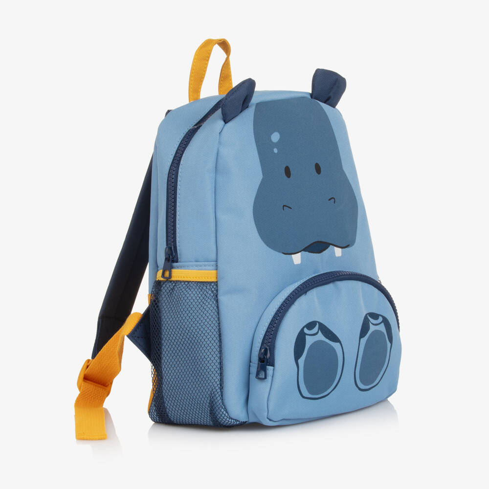 Mayoral-Boys Bright Blue Backpack with Hippo Motif (28cm) | Childrensalon