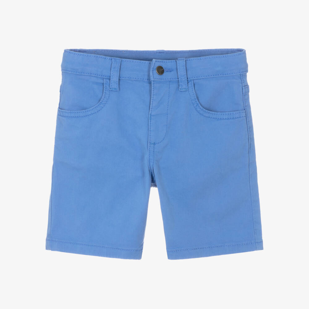 Mayoral-شورت تويل قطن لون أزرق فاتح للأولاد | Childrensalon