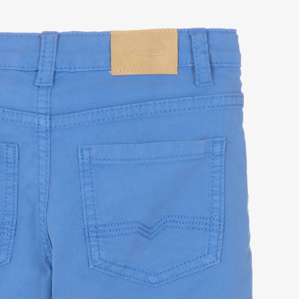 Mayoral-شورت تويل قطن لون أزرق فاتح للأولاد | Childrensalon