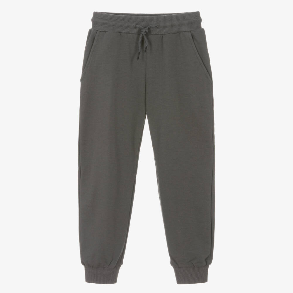 Mayoral-Boys Charcoal Grey Cuffed Jersey Joggers | Childrensalon