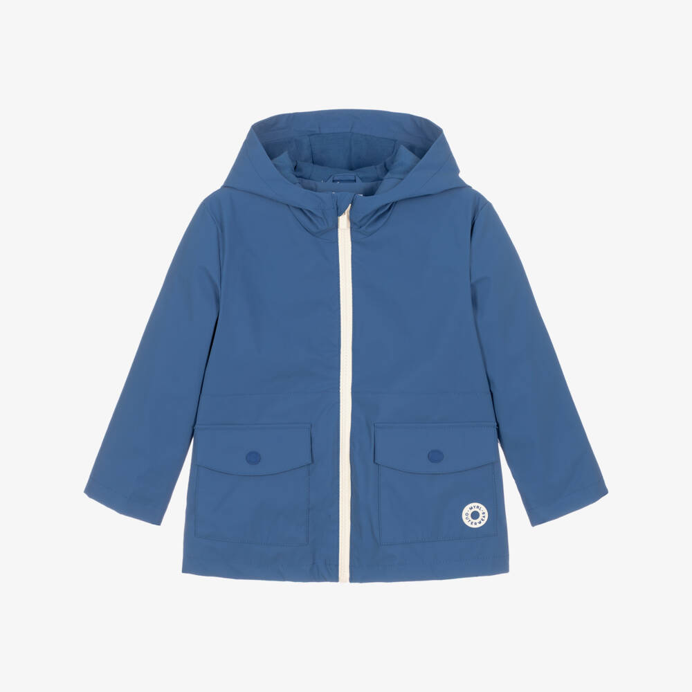 Mayoral-Boys Cobalt Blue Zip-Up Raincoat | Childrensalon
