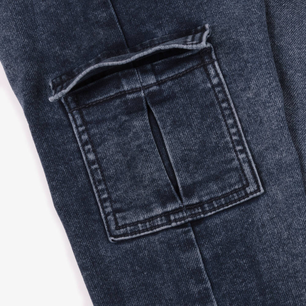 Mayoral-Джинсы карго прямого кроя из синего денима для мальчиков | Childrensalon