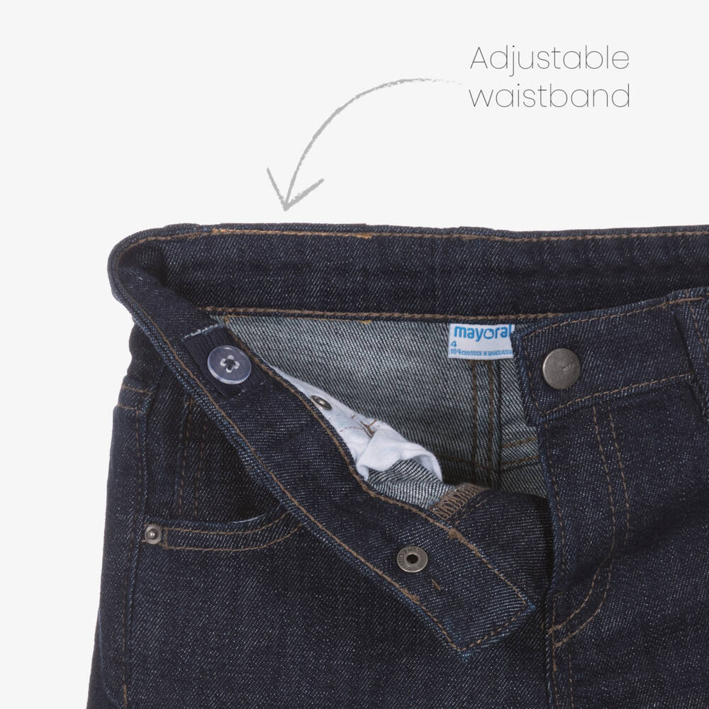 Mayoral-Boys Dark Blue Denim Wide Leg Jeans | Childrensalon