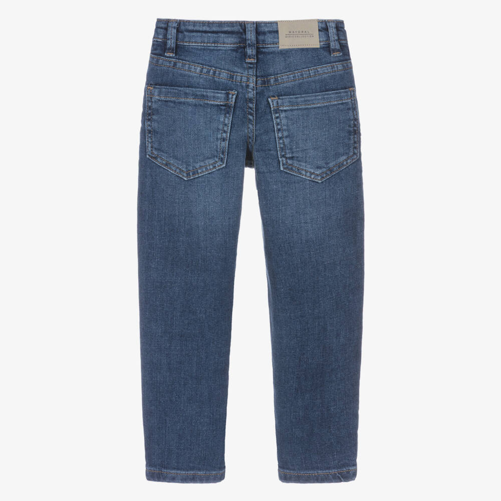 Mayoral-Boys Dark Blue Wash Regular Fit Denim Jeans | Childrensalon