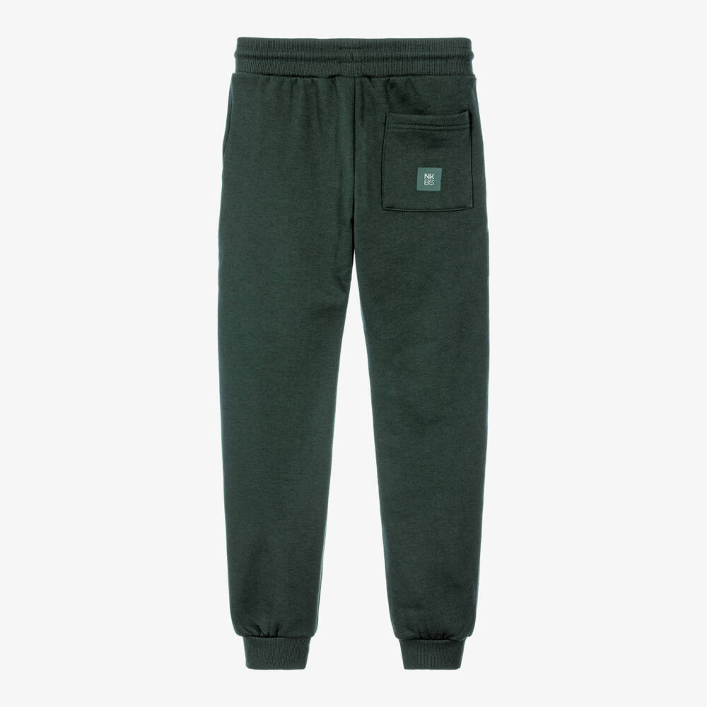 Mayoral Nukutavake-Boys Dark Green Drawstring Joggers with Cuffed Ankles | Childrensalon