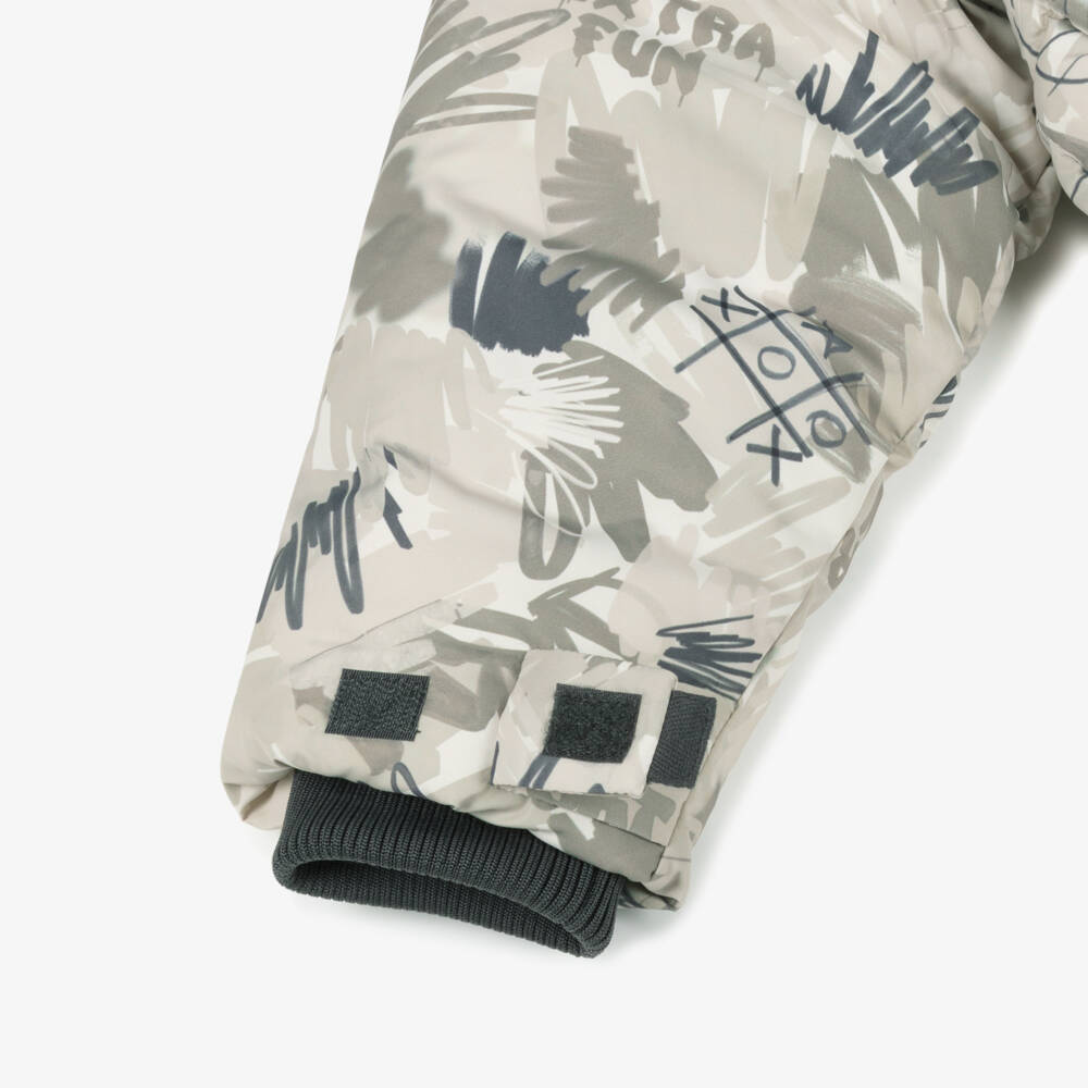 Mayoral-Boys Dark Grey & Beige Puffer Jacket | Childrensalon