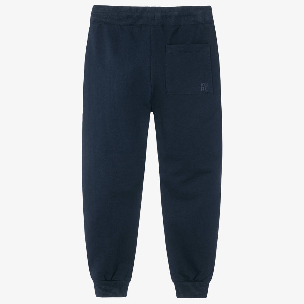 Mayoral-Boys Dark Navy Blue Cuffed Joggers | Childrensalon