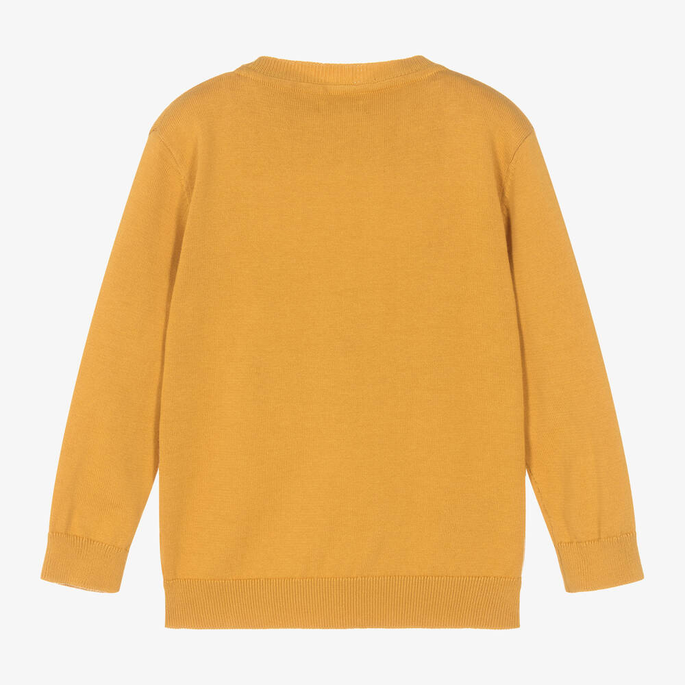 Mayoral-Boys Dark Yellow Cotton Knit Sweater | Childrensalon