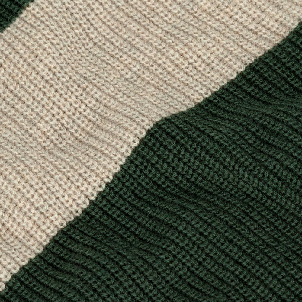 Mayoral Nukutavake-Boys Green & Beige Striped Knit Sweater | Childrensalon