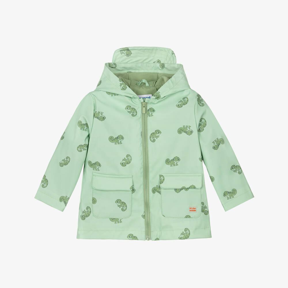 Mayoral-Boys Green Chameleon Raincoat | Childrensalon