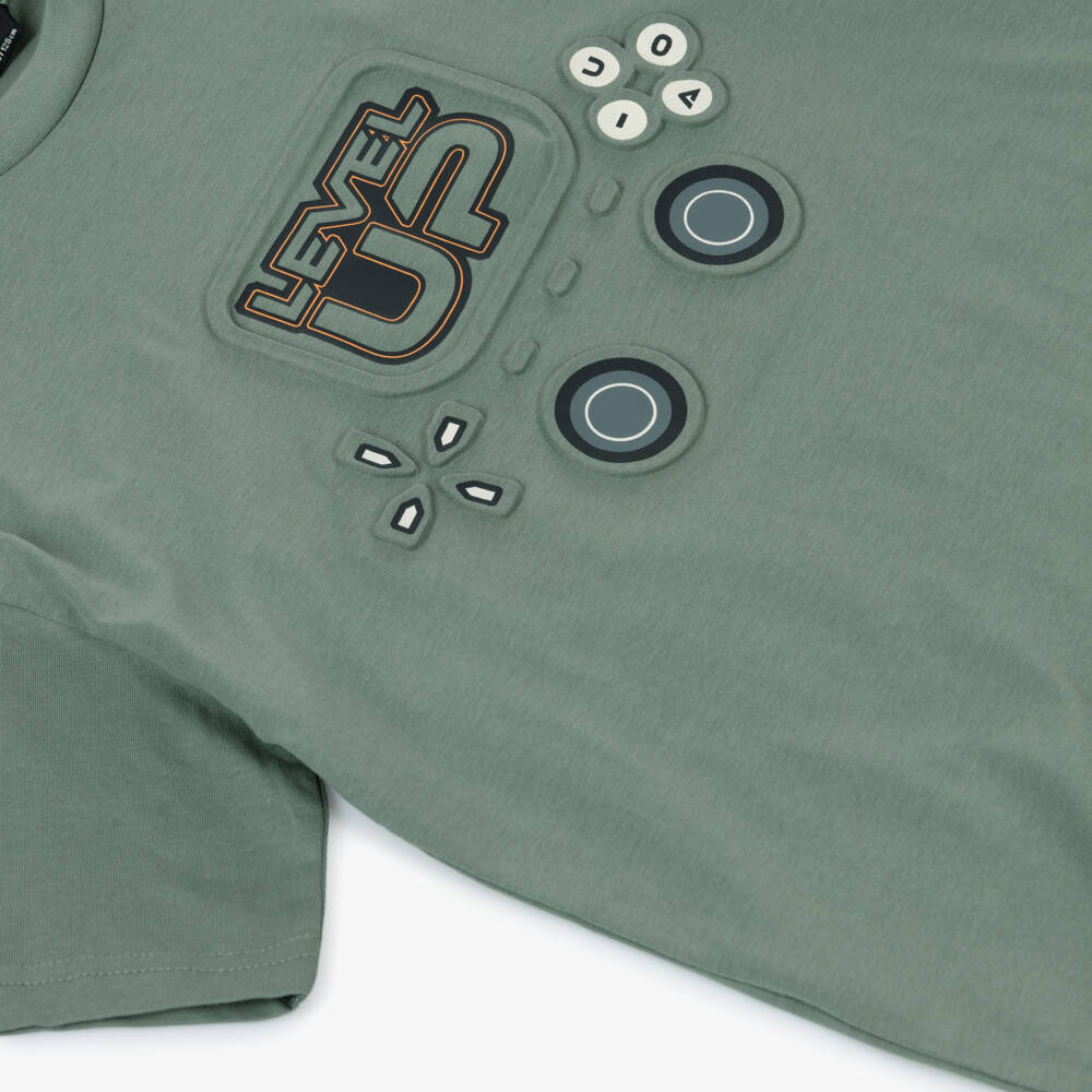 Mayoral Nukutavake-Boys Green Cotton Gaming Print T-Shirt | Childrensalon