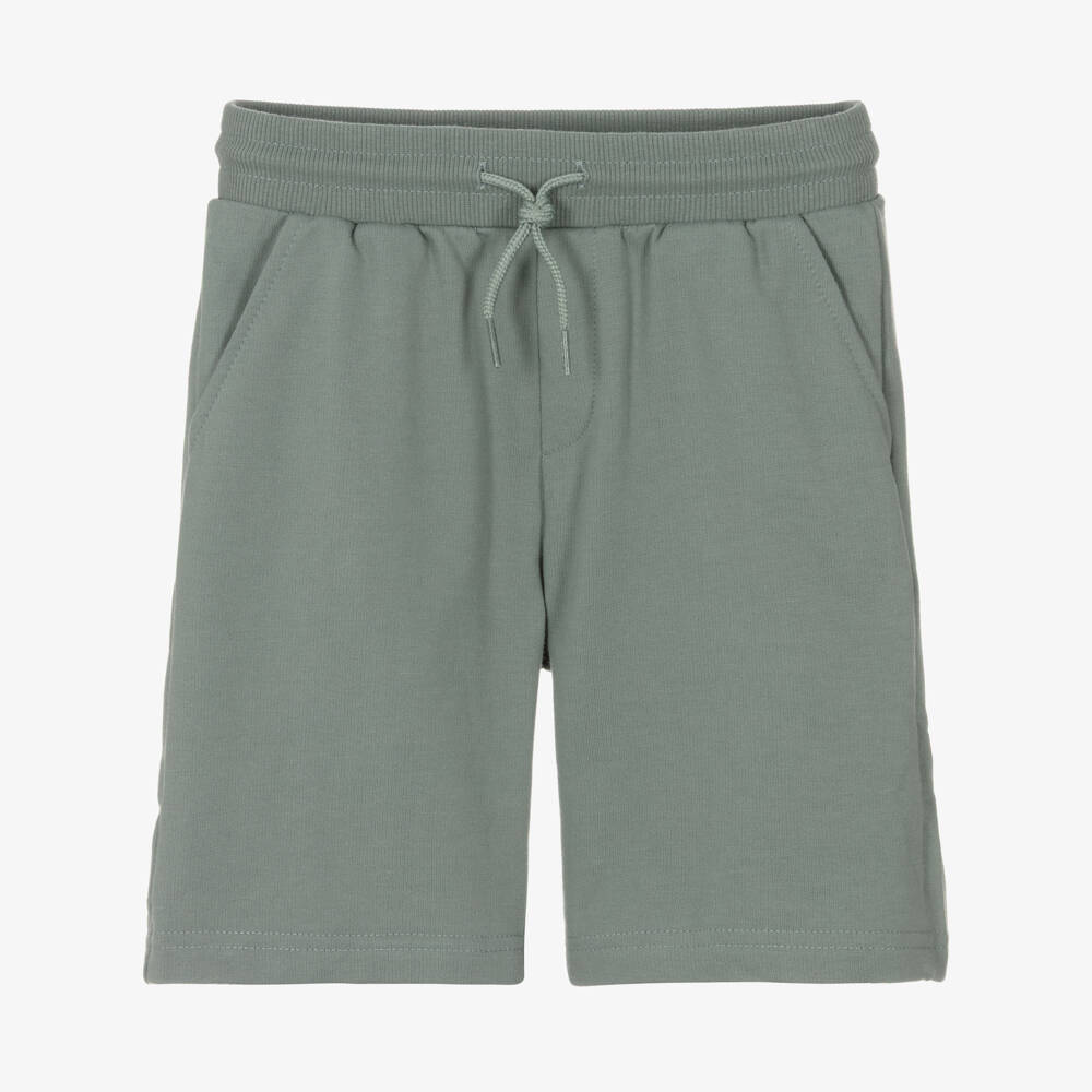 Mayoral Nukutavake-Boys Green Cotton Jersey Drawstring Shorts | Childrensalon