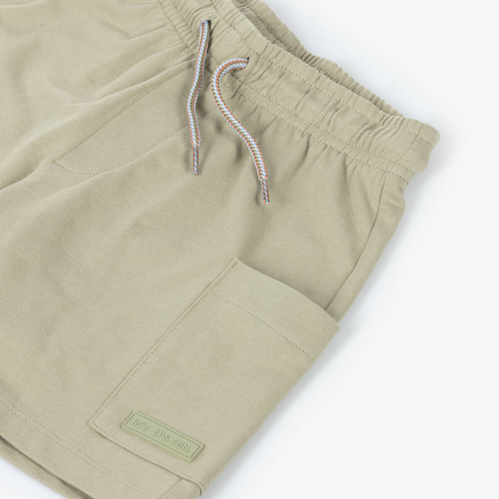 Mayoral-شورت بجيوب جانبية قطن جيرسي لون أخضر للأولاد | Childrensalon