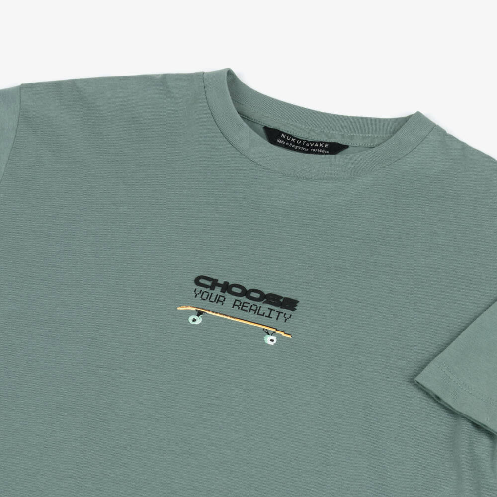 Mayoral Nukutavake-Boys Green Cotton Skateboarding T-Shirt | Childrensalon