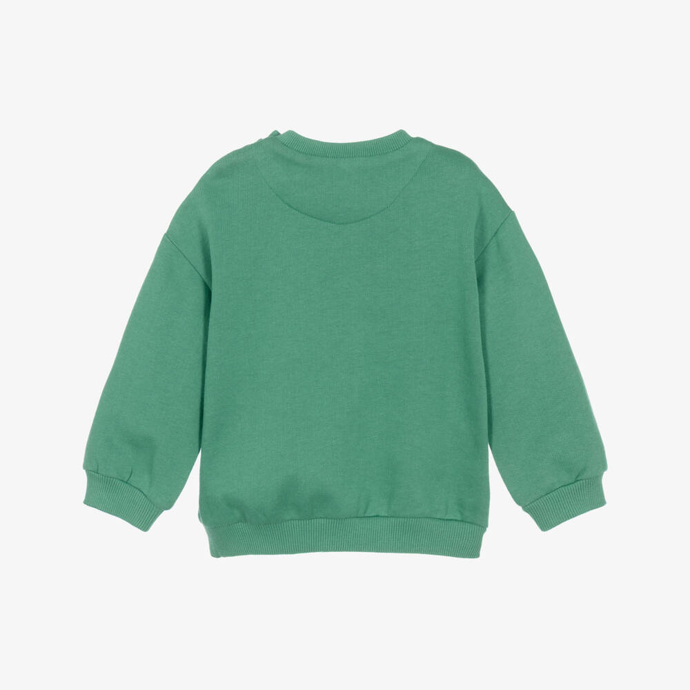 Mayoral-Boys Green Cotton Sweatshirt with Fox Motif | Childrensalon