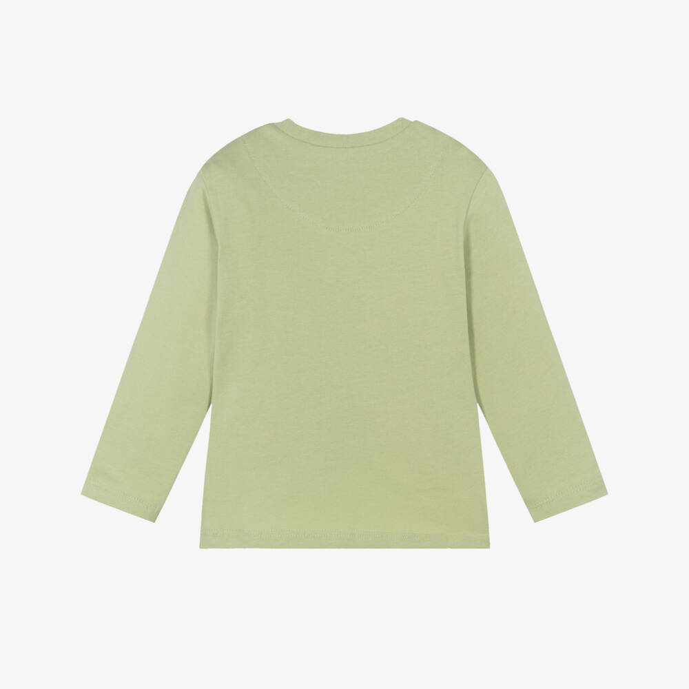 Mayoral-Boys Green Cotton Top with Dino Graphic | Childrensalon