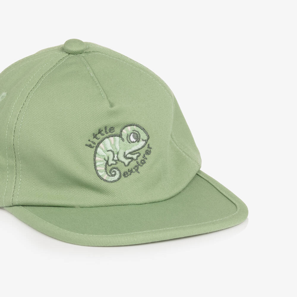 Mayoral-Boys Green Cotton Twill Chameleon Cap | Childrensalon