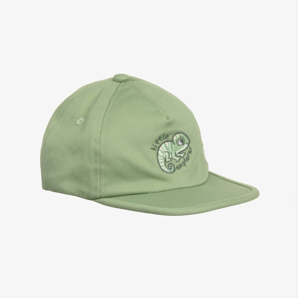 Mayoral-Boys Green Cotton Twill Chameleon Cap | Childrensalon