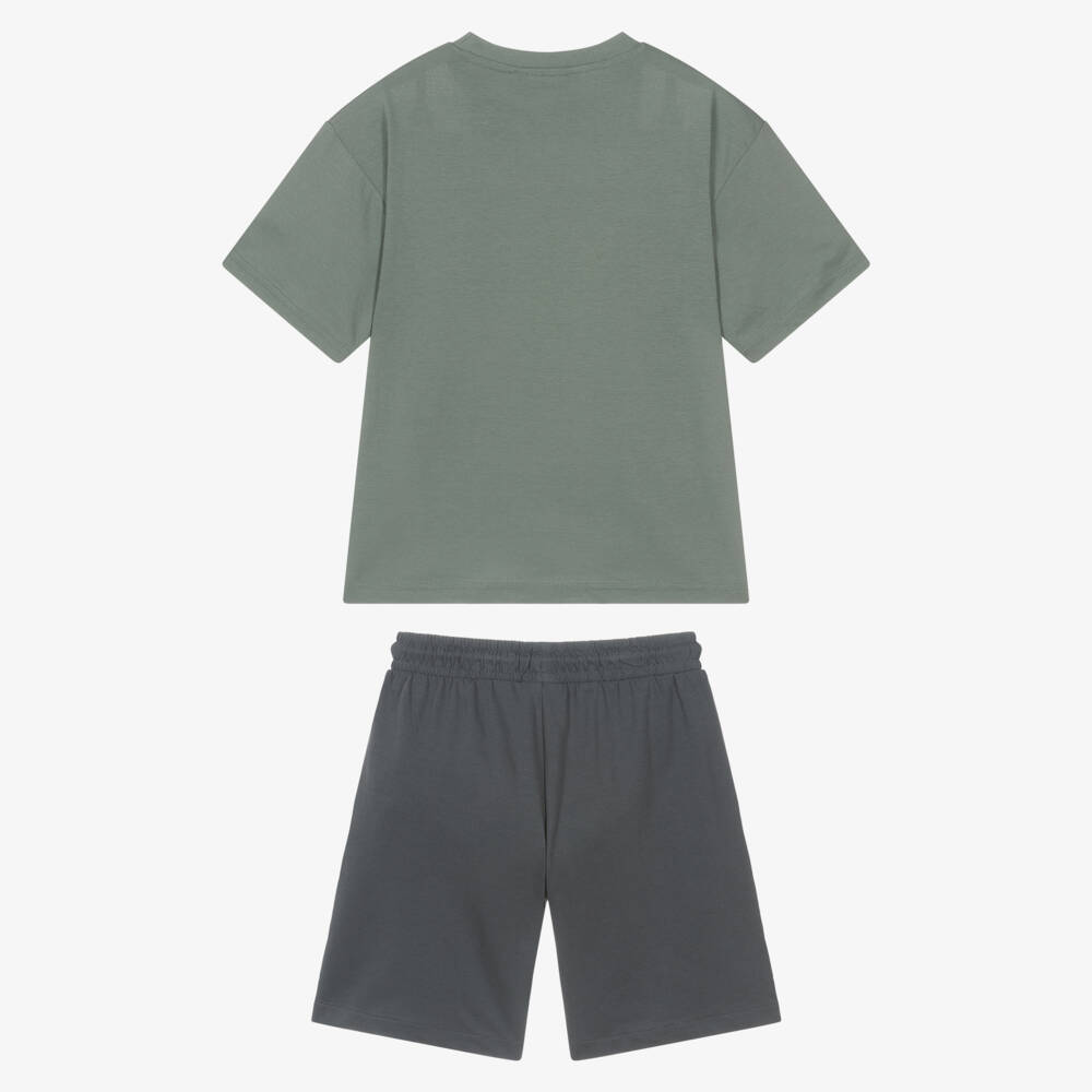 Mayoral Нукутаваке-Boys Green Gaming Graphic Cotton Shorts Set with Zip Pockets | Childrensalon