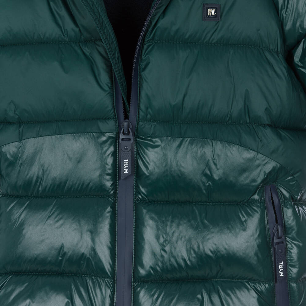 Mayoral-Boys Green Hooded Puffer Jacket | Childrensalon