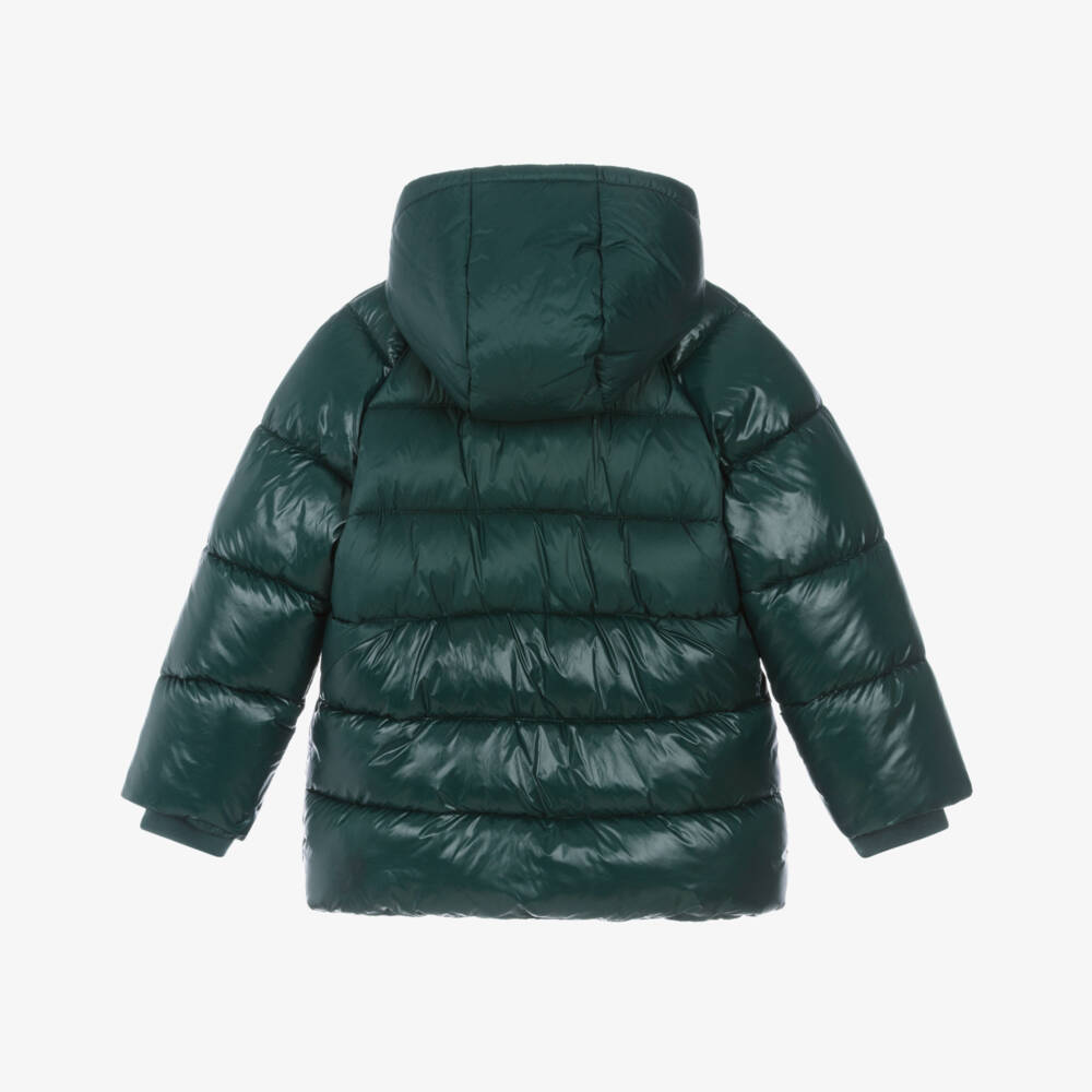 Mayoral-Boys Green Hooded Puffer Jacket | Childrensalon
