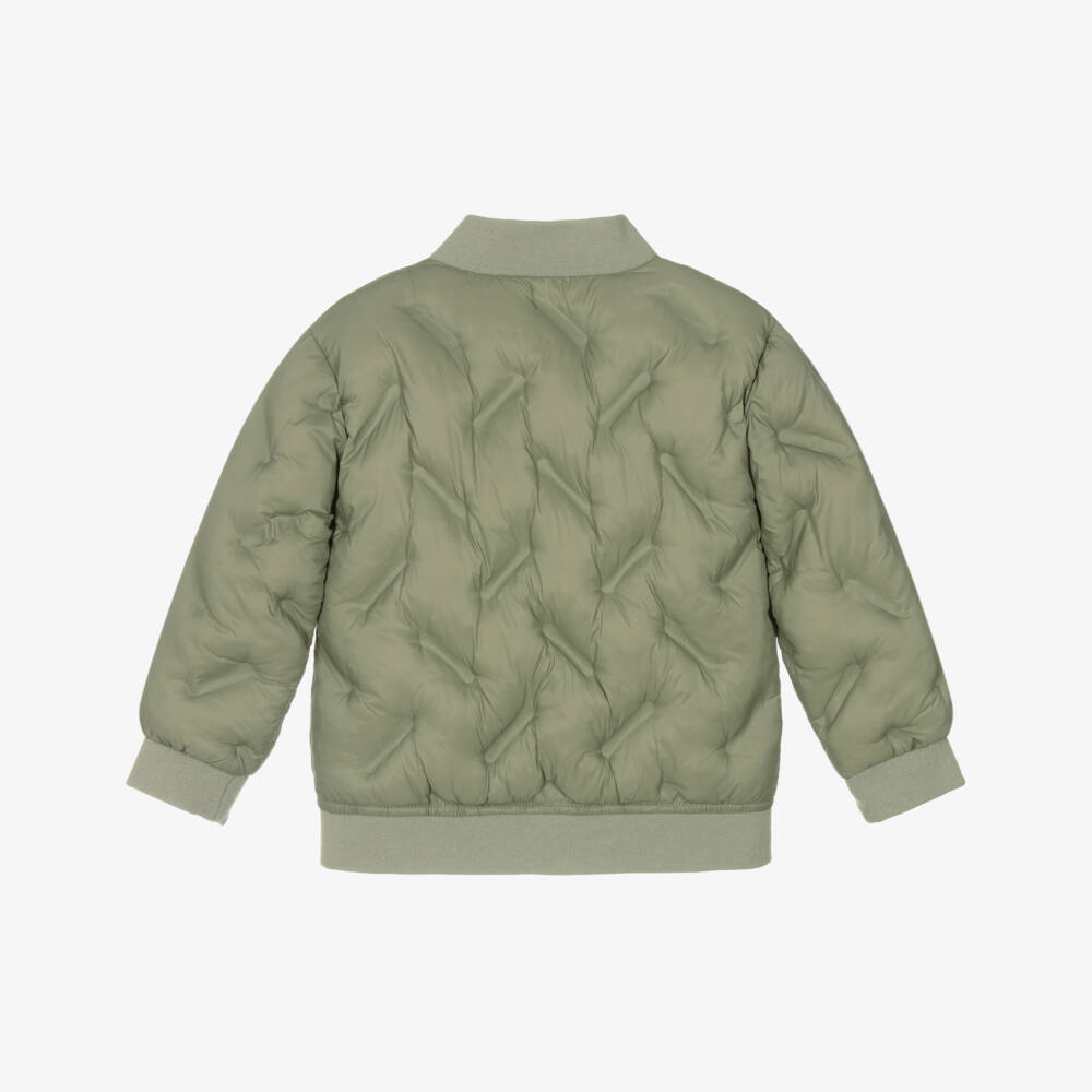 Mayoral-Boys Green Quilted Bomber Jacket | Childrensalon
