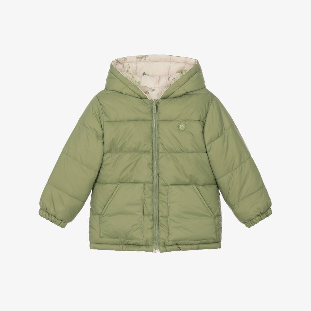 Mayoral-Boys Green Reversible Jacket with Dinosaur Print | Childrensalon