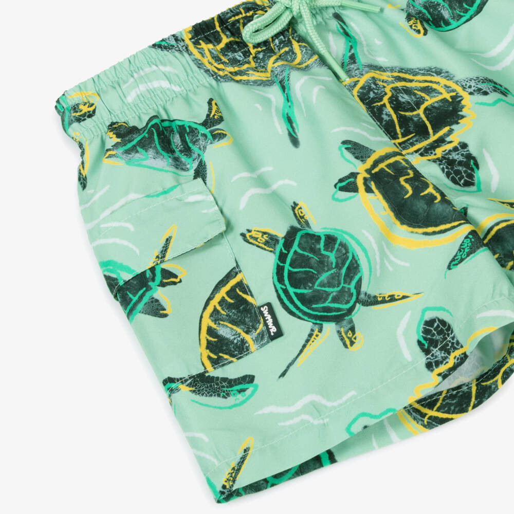 Mayoral-Boys Green Turtle Swim Shorts | Childrensalon
