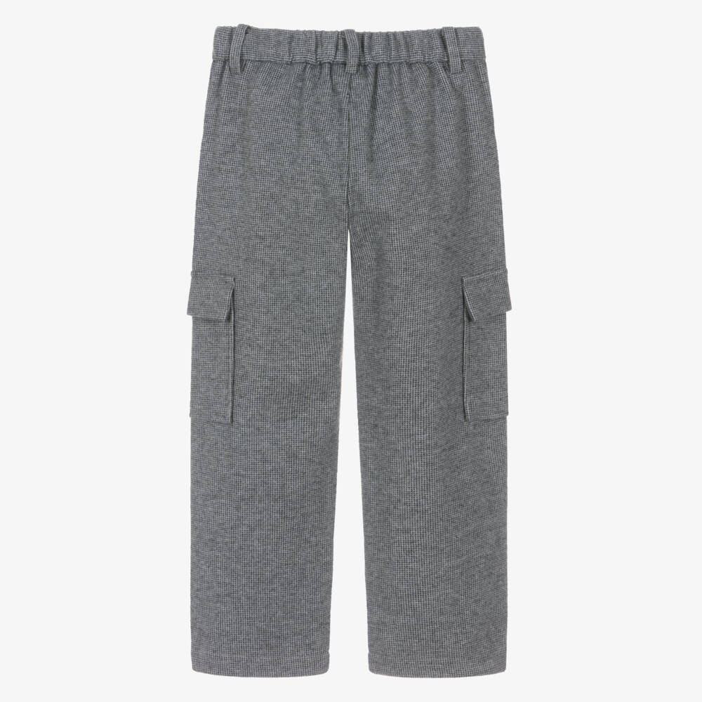 Mayoral-Boys Grey Brushed Twill Cargo Trousers | Childrensalon