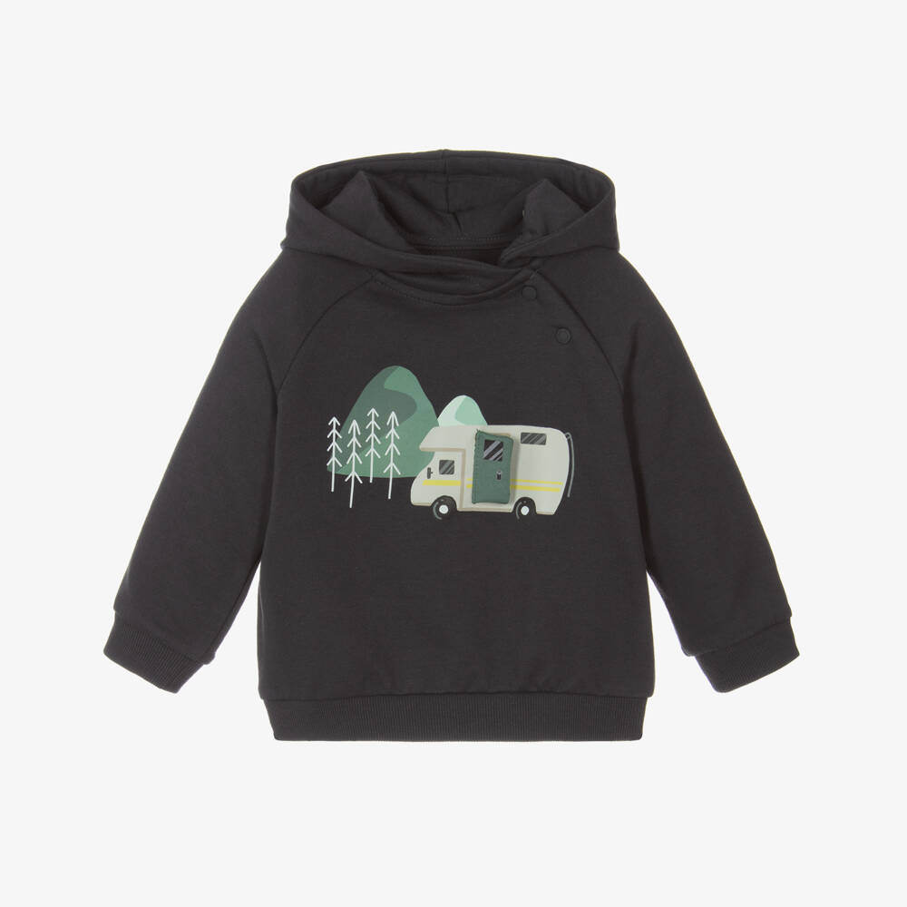Mayoral-Boys Grey Camper Print Jersey Hoodie | Childrensalon
