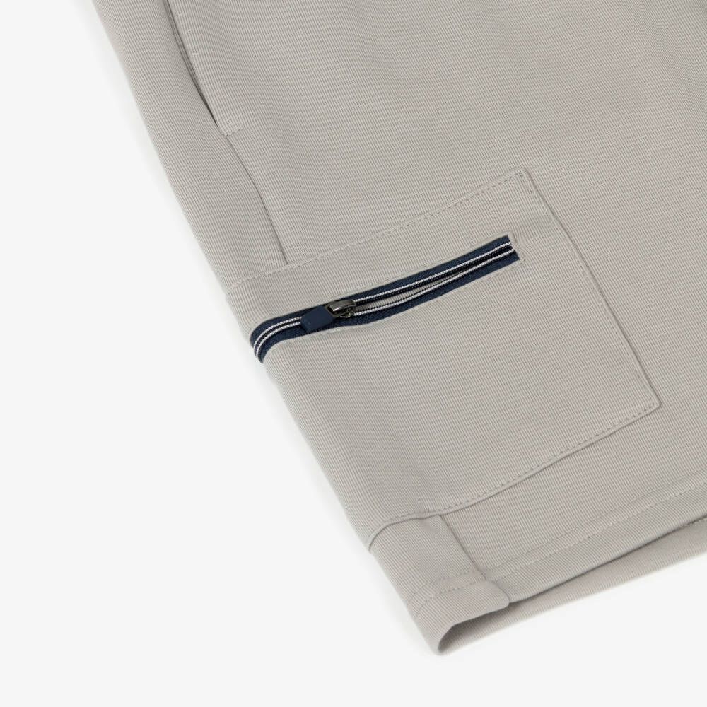 Mayoral Nukutavake-Boys Grey Cotton Jersey Bermuda Shorts | Childrensalon