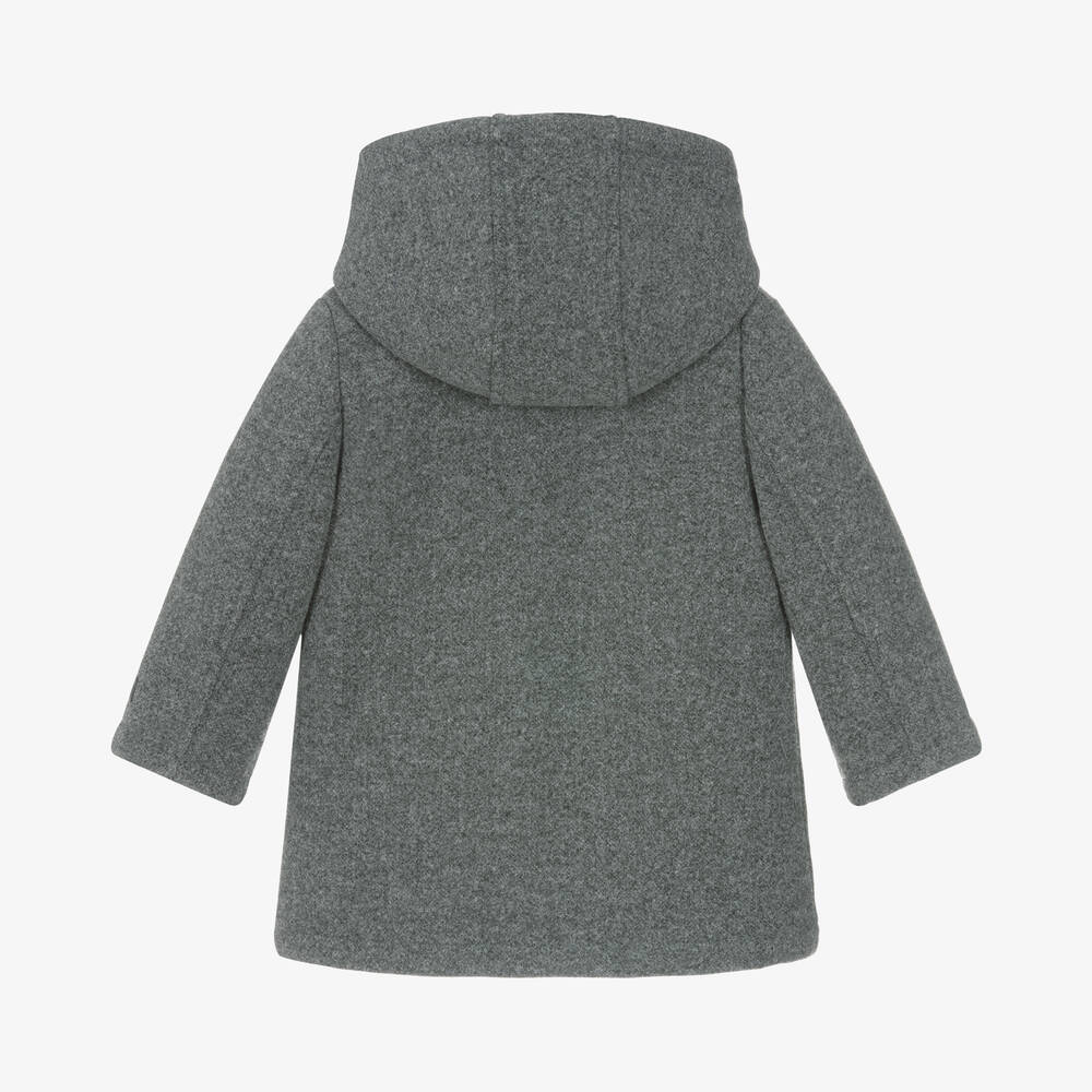 Mayoral-Boys Grey Hooded Duffle Coat | Childrensalon