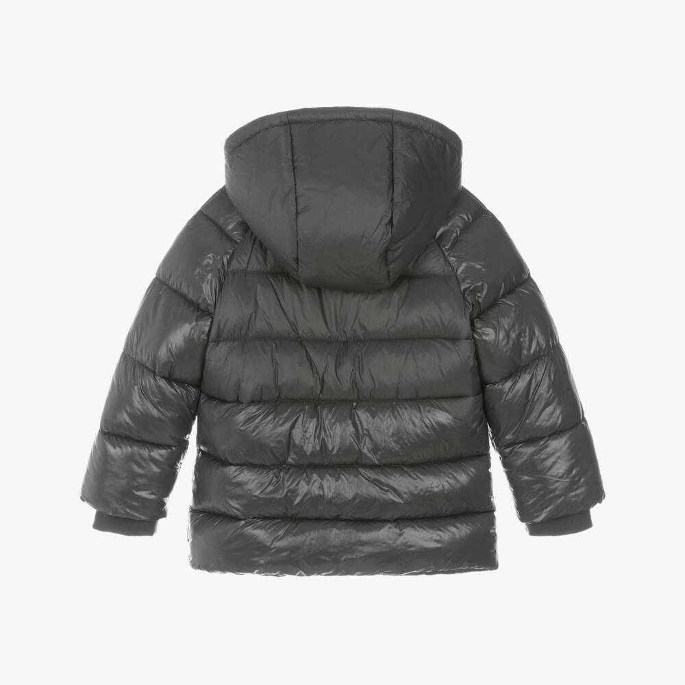 Mayoral-Boys Grey Hooded Puffer Jacket | Childrensalon