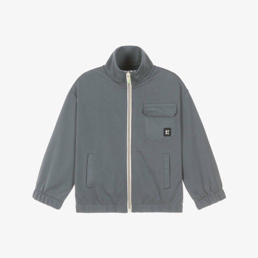 Mayoral-توب بسحاب وجيب لون رمادي للأولاد | Childrensalon