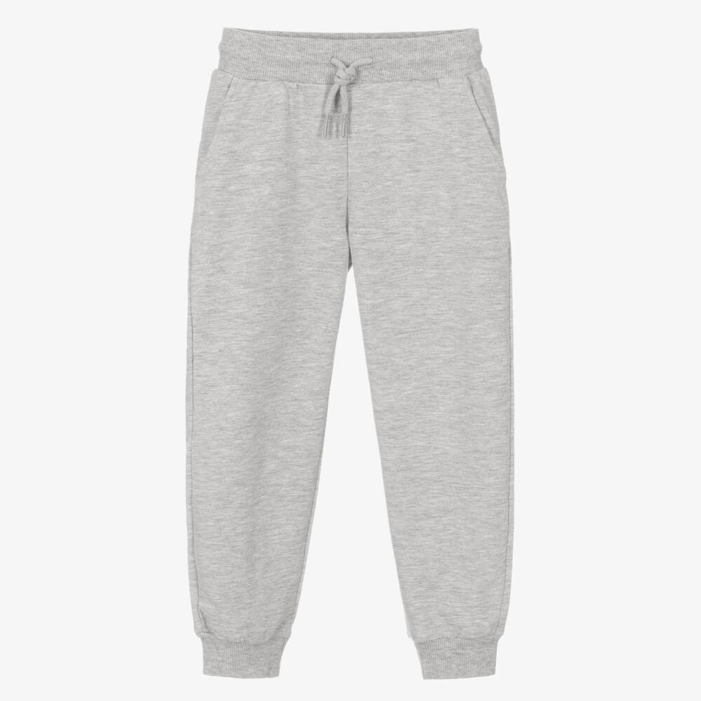 Mayoral-Boys Grey Marl Cuffed Jersey Joggers | Childrensalon