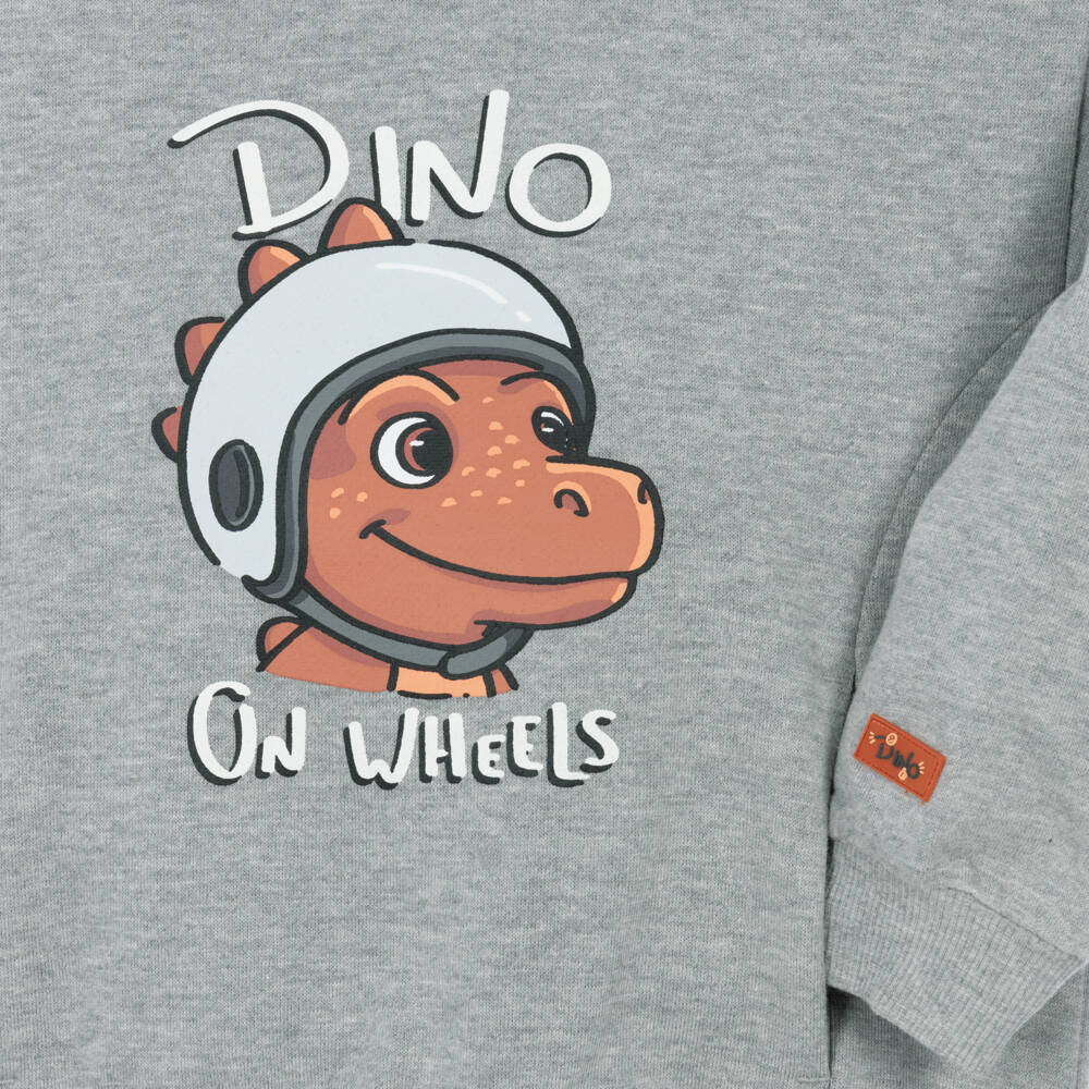 Mayoral-Boys Grey Marl Dino Sweatshirt | Childrensalon