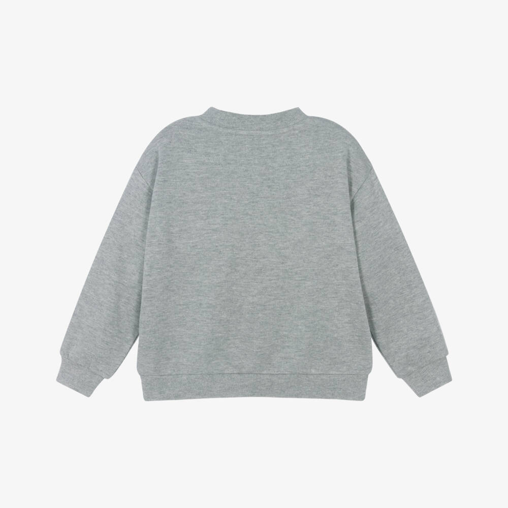 Mayoral-Boys Grey Marl Dino Sweatshirt | Childrensalon