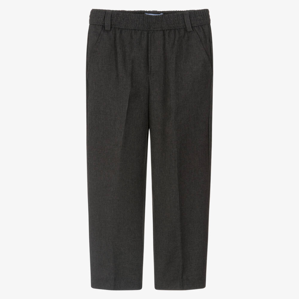 Mayoral-Boys Grey Twill Trousers | Childrensalon