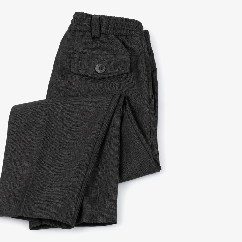 Mayoral-Boys Grey Twill Trousers | Childrensalon