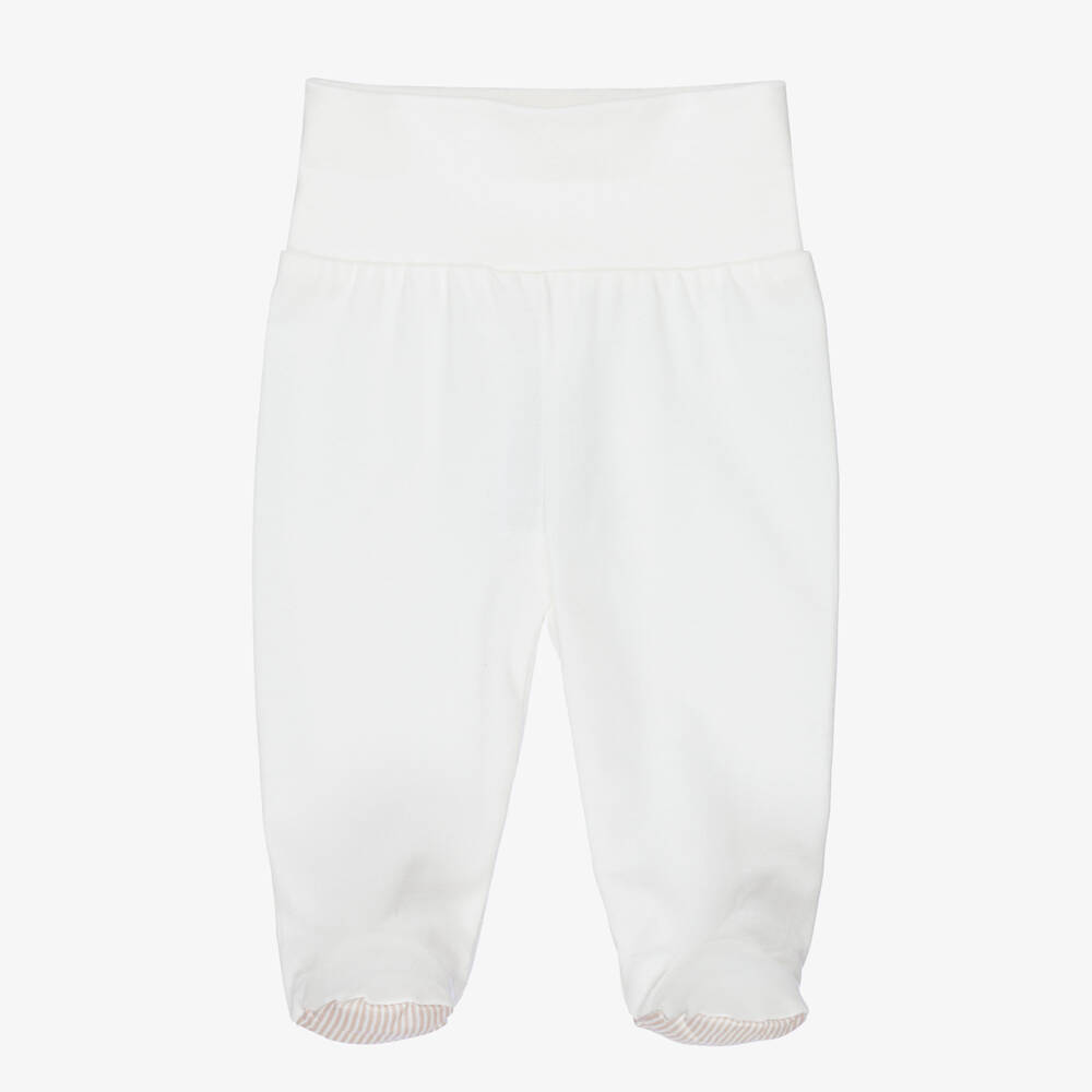 Mayoral Для новорожденных-Boys Ivory & Beige 2 Piece Babygrow with Teddy Bear Motif | Childrensalon