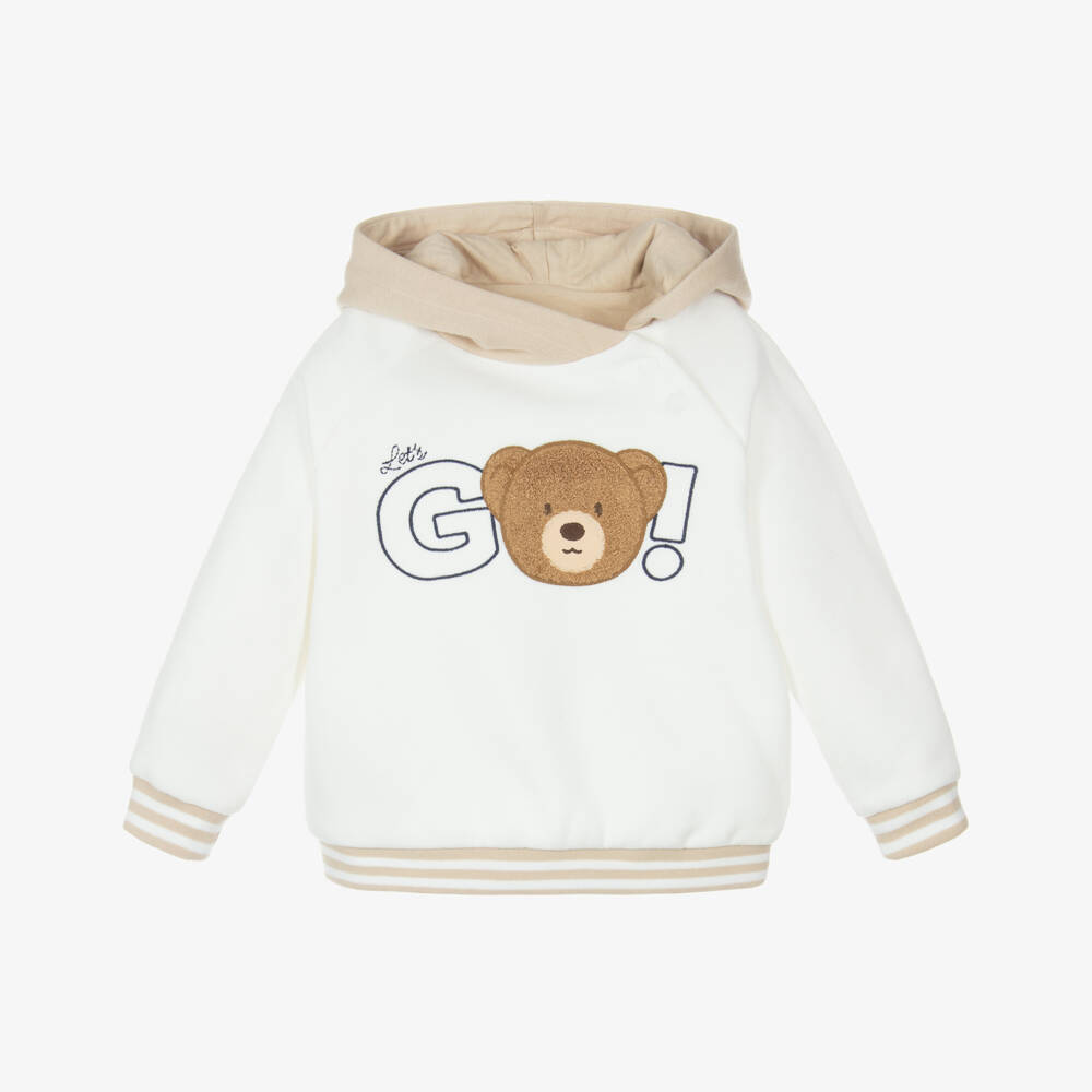 Mayoral-Худи кремово-бежевое с мишкой Тедди для мальчиков | Childrensalon