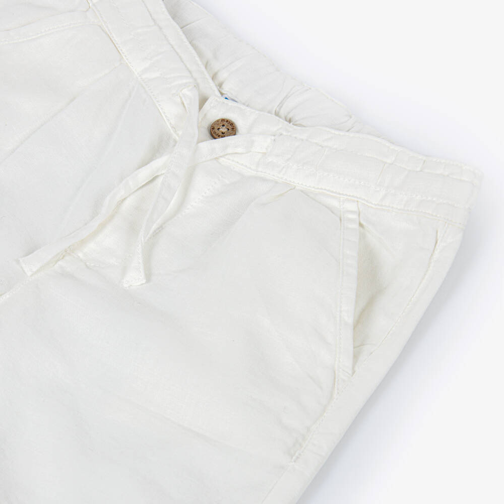 Mayoral-شورت قطن برباط لون عاجي للأولاد | Childrensalon